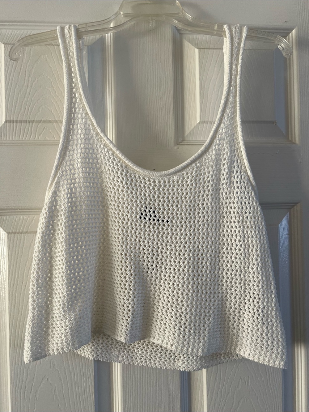 Forever 21 White Open-Weave Crewneck Sweater
